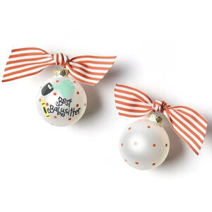 NIB Coton Colors Best Babysitter Glass Ornament by Laura Johnson 3 Inch